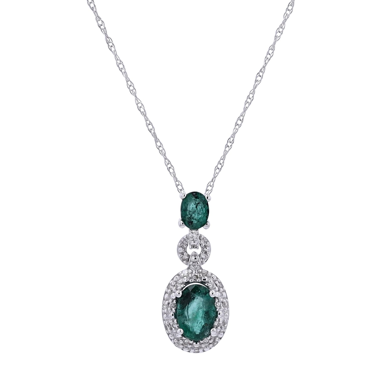 14K Gemstone & Diamond Halo Pendant<p><strong>More Colors Available</p></strong>