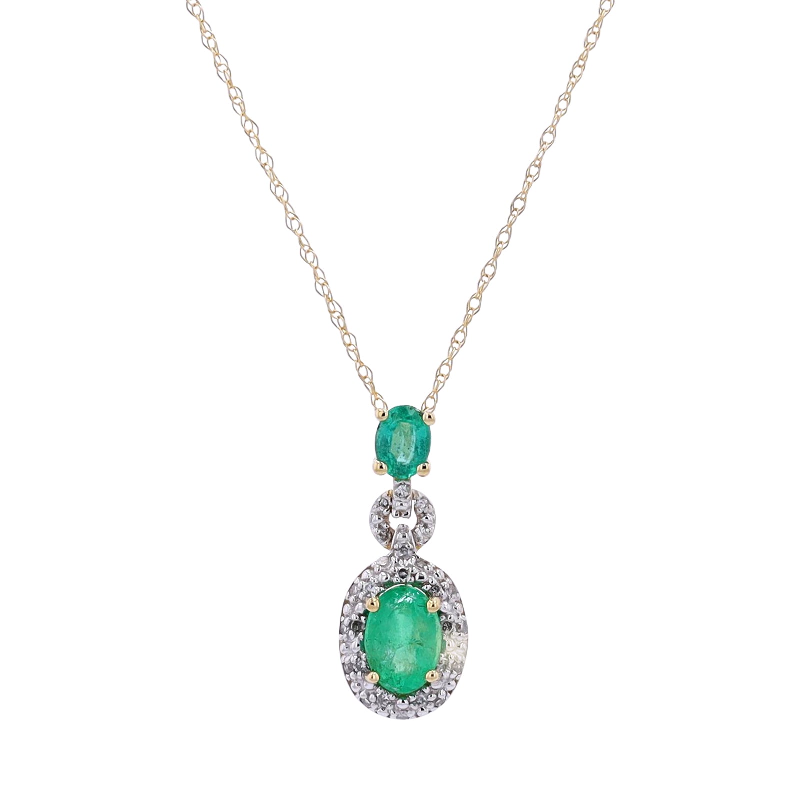 14K Gemstone & Diamond Halo Pendant<p><strong>More Colors Available</p></strong>