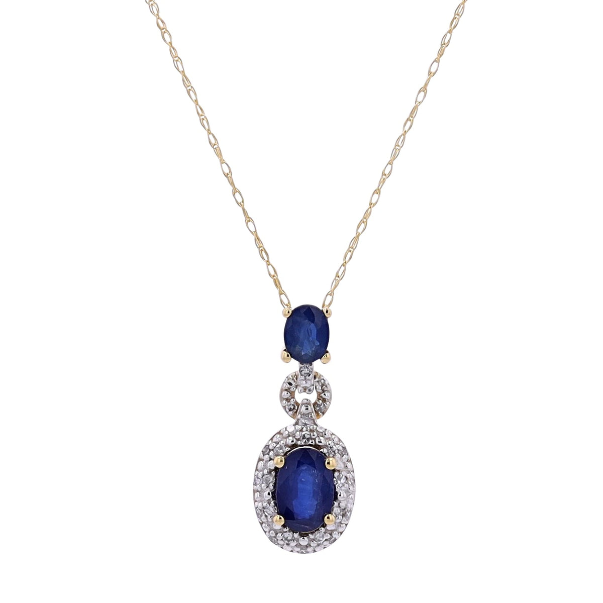 14K Gemstone & Diamond Halo Pendant<p><strong>More Colors Available</p></strong>