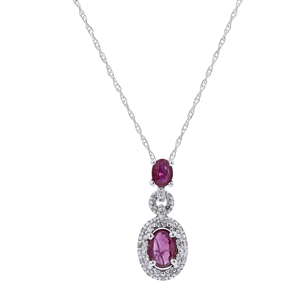 14K Gemstone & Diamond Halo Pendant<p><strong>More Colors Available</p></strong>