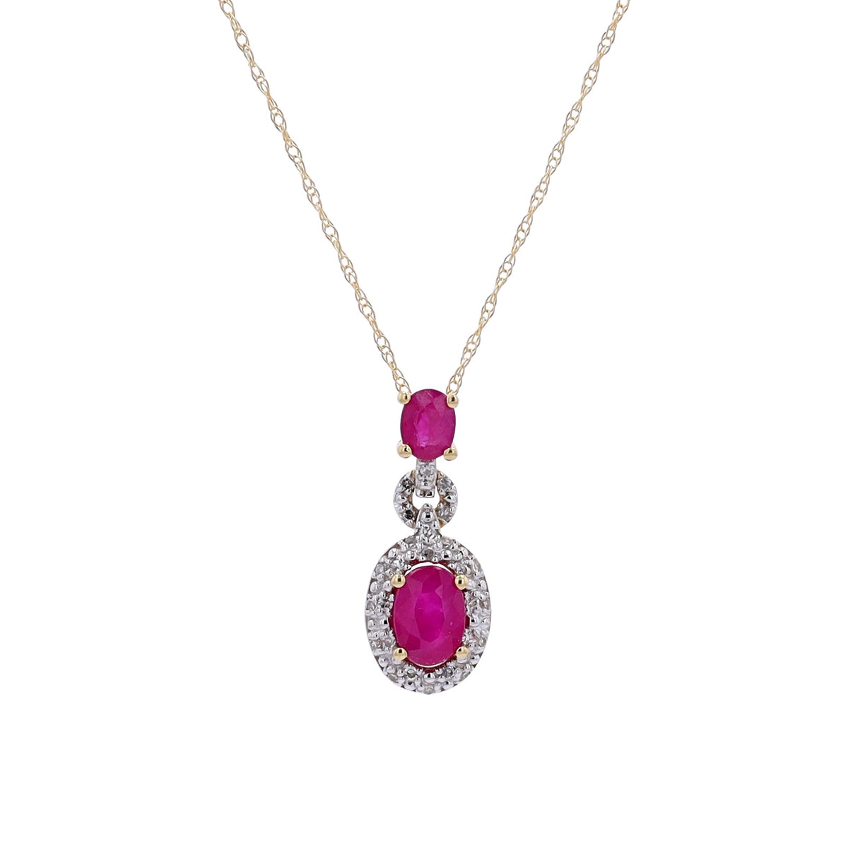 14K Gemstone & Diamond Halo Pendant<p><strong>More Colors Available</p></strong>