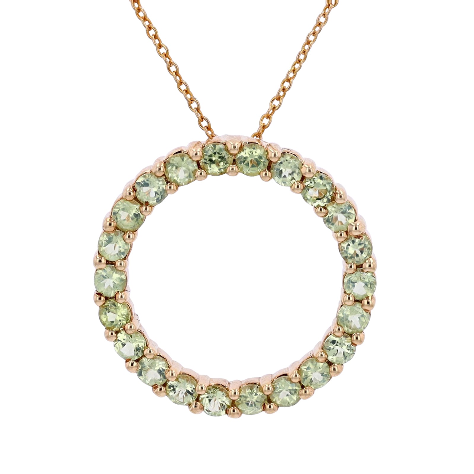 14K EFFY YG Peridot Circle Pendant