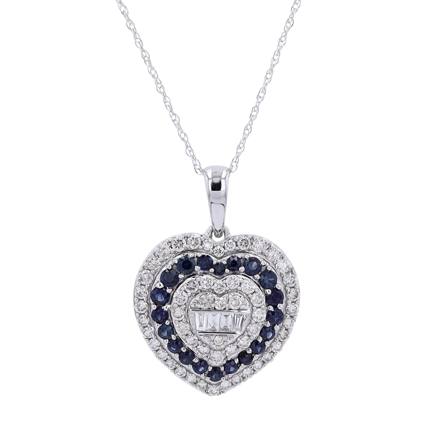 14K Gemstone & Diamond Heart Pendant<p><strong>More Colors Available</p></strong>