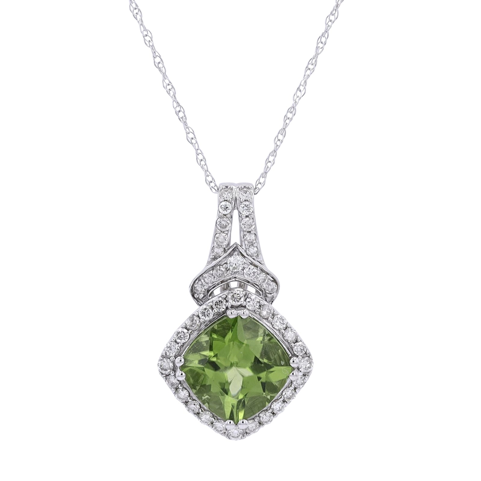 10K WG Peridot Pendant