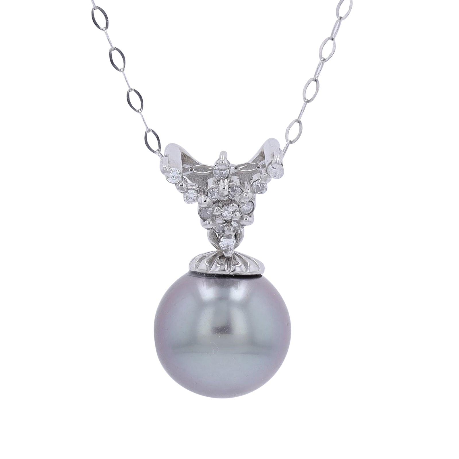 PT900/PT950 10.5 MM Tahitian Pearl Pendant