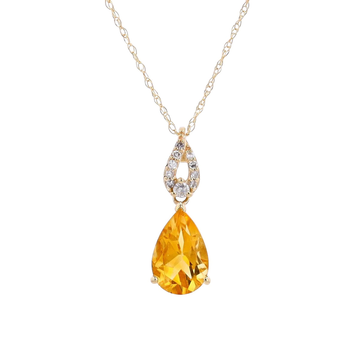 14K Gemstone & Diamond Pendant<p><strong>More Colors Available</p></strong>