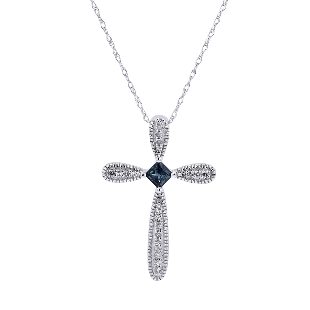 14K Gemstone Center Cross Pendant<p><strong>More Colors Available</p></strong>