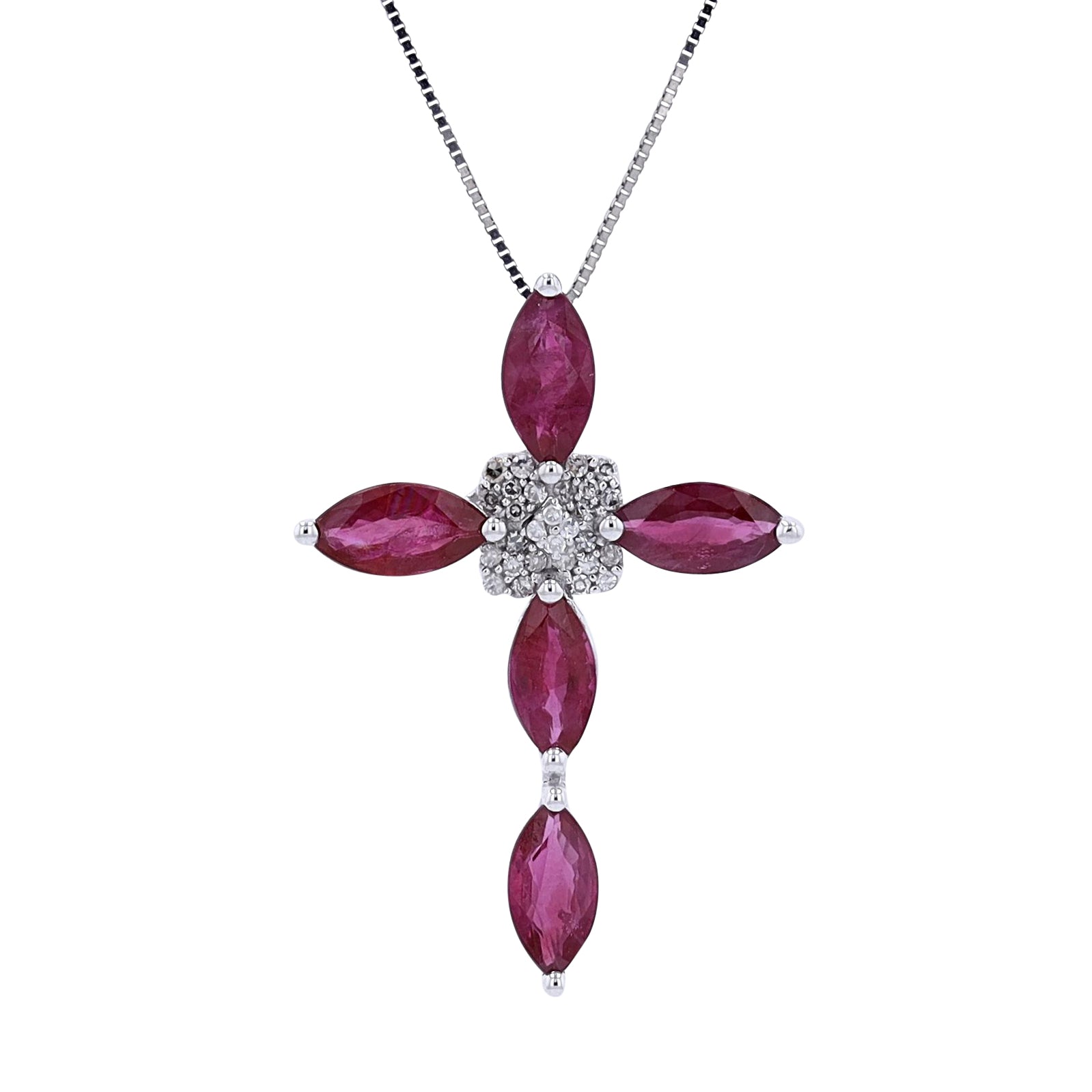 14K Gemstone Cross Pendant<p><strong>More Colors Available</p></strong>