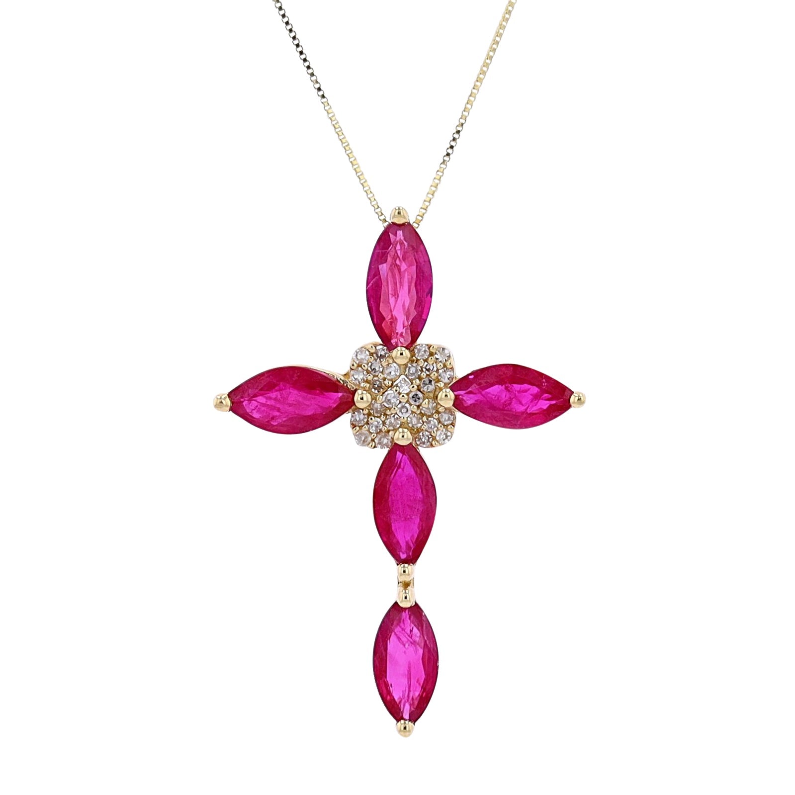 14K Gemstone Cross Pendant<p><strong>More Colors Available</p></strong>