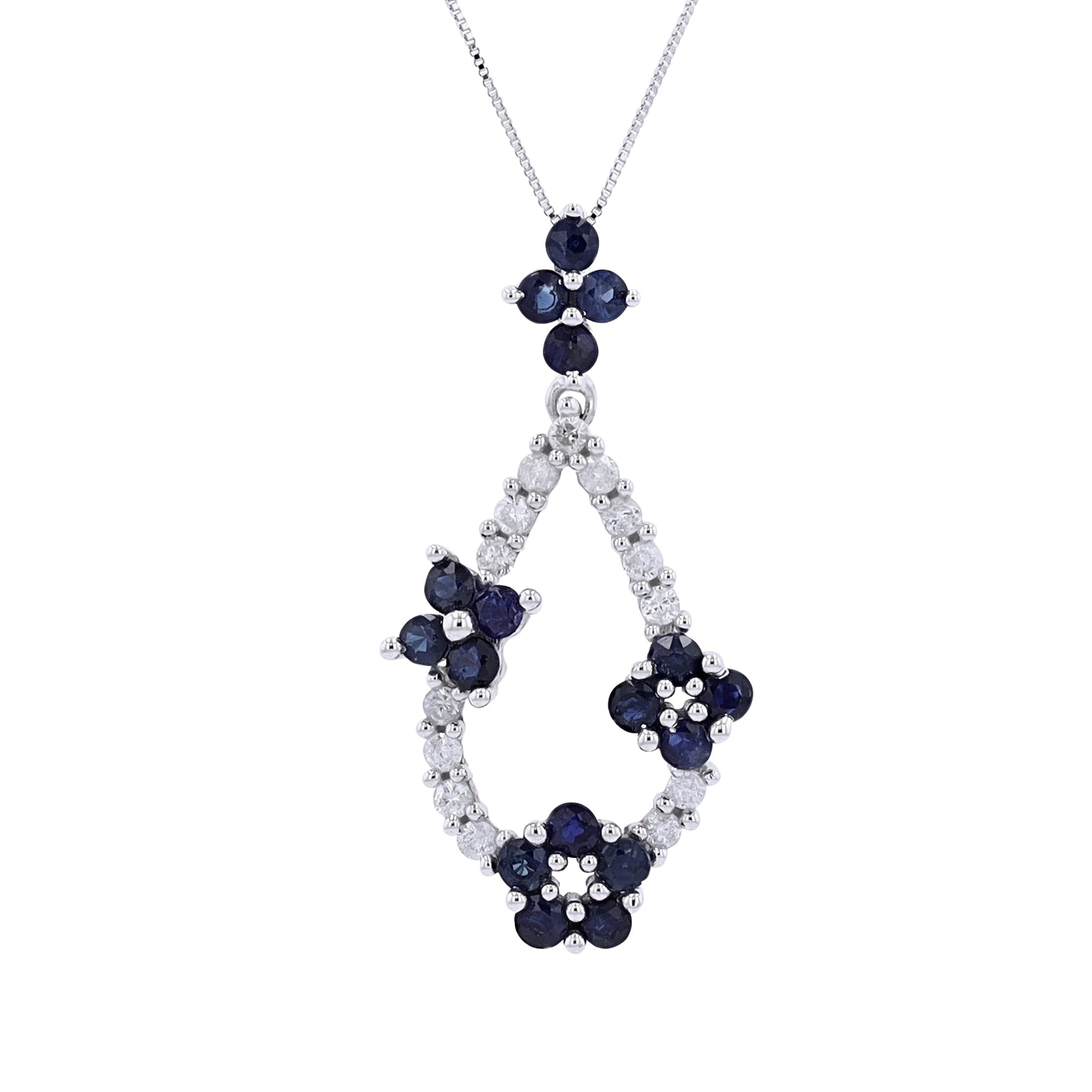 14K Sapphire Flower Pendant<p><strong>More Colors Available</p></strong>