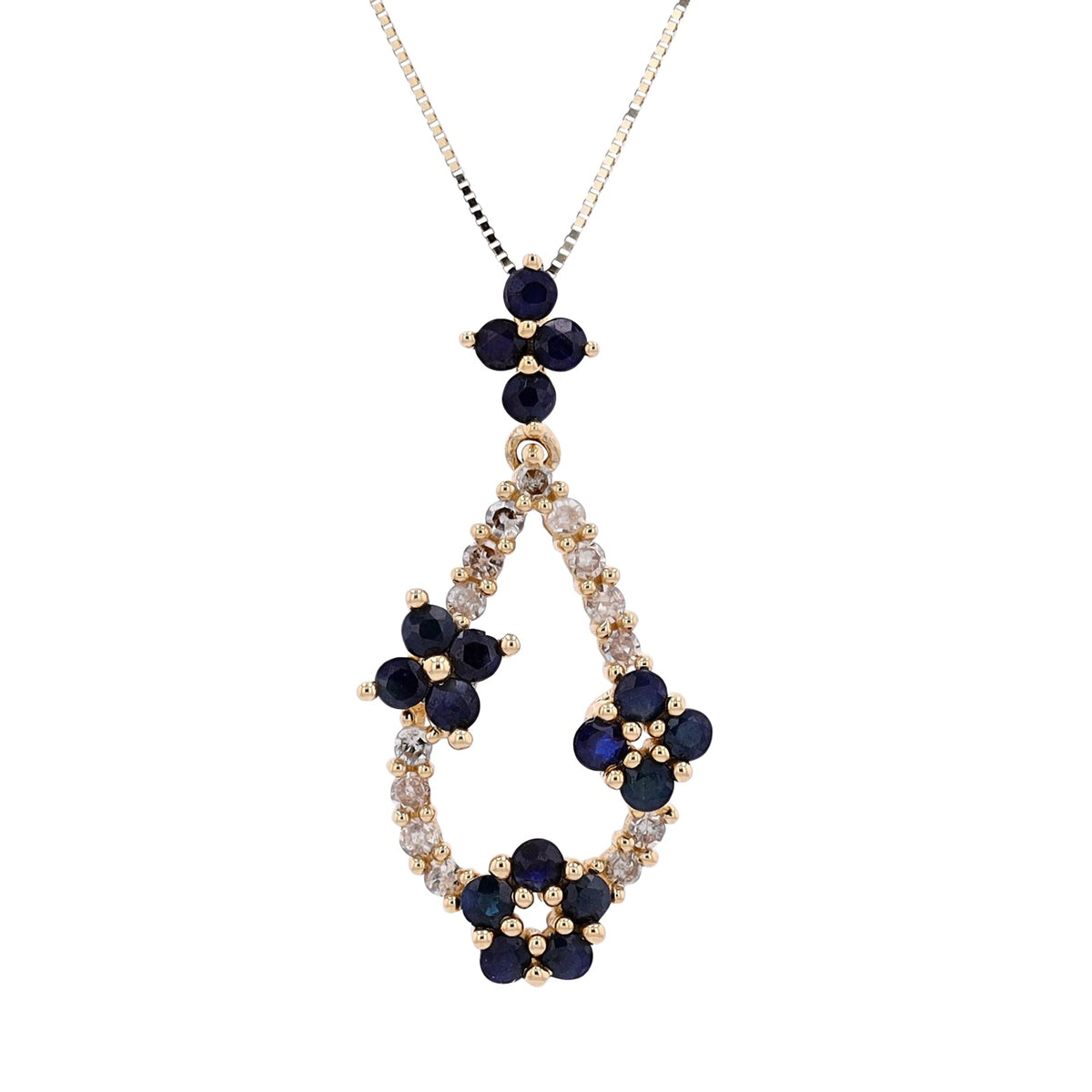 14K Sapphire Flower Pendant<p><strong>More Colors Available</p></strong>