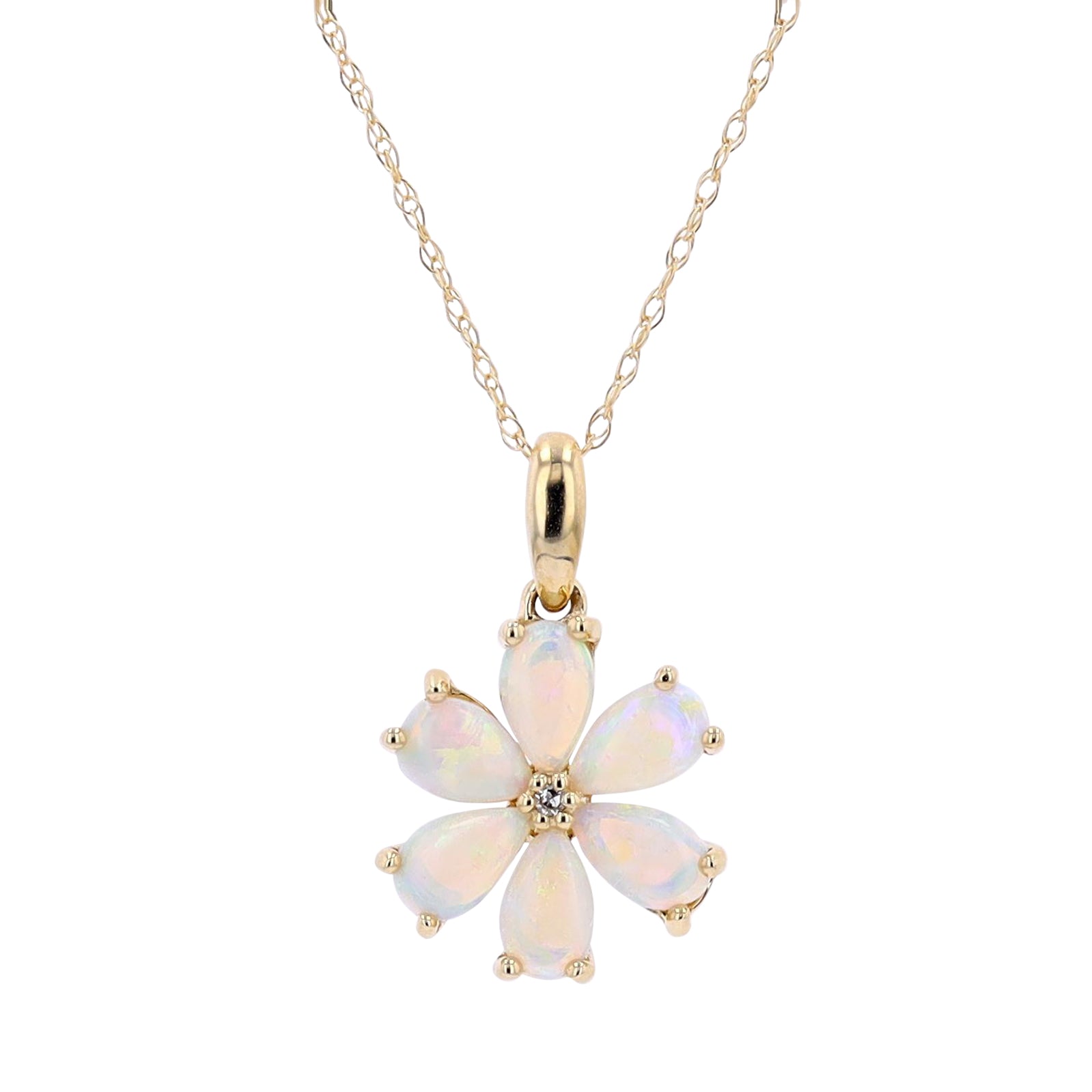 14K Gemstone Flower Pendan<p><strong>More Colors Available</p></strong>