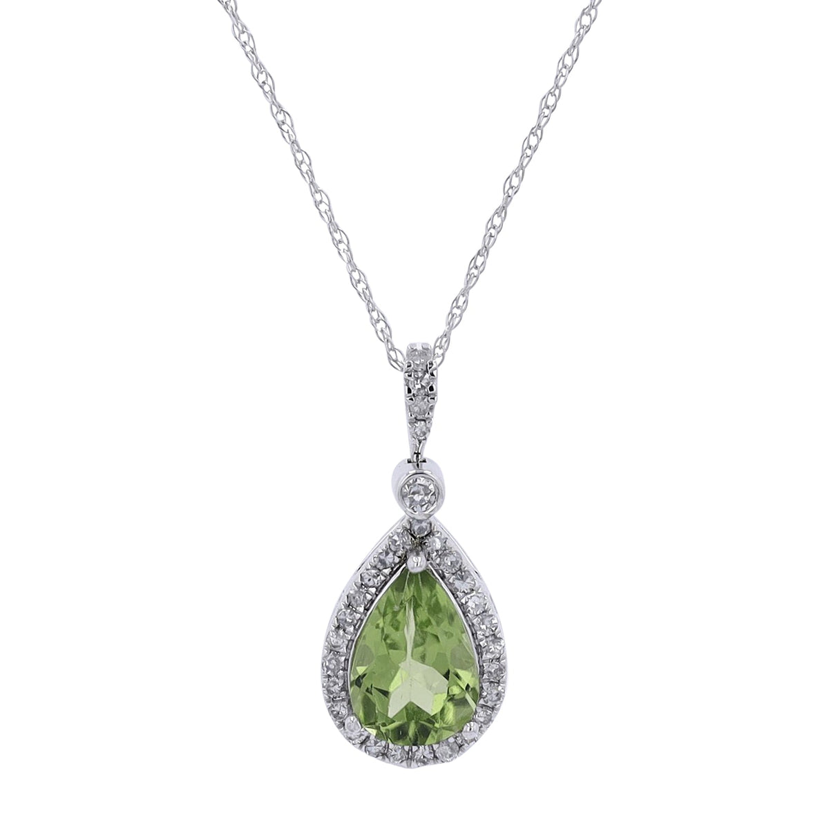 14K Pear Cut Gemstone Halo Pendant<p><strong>More Colors Available</p></strong>