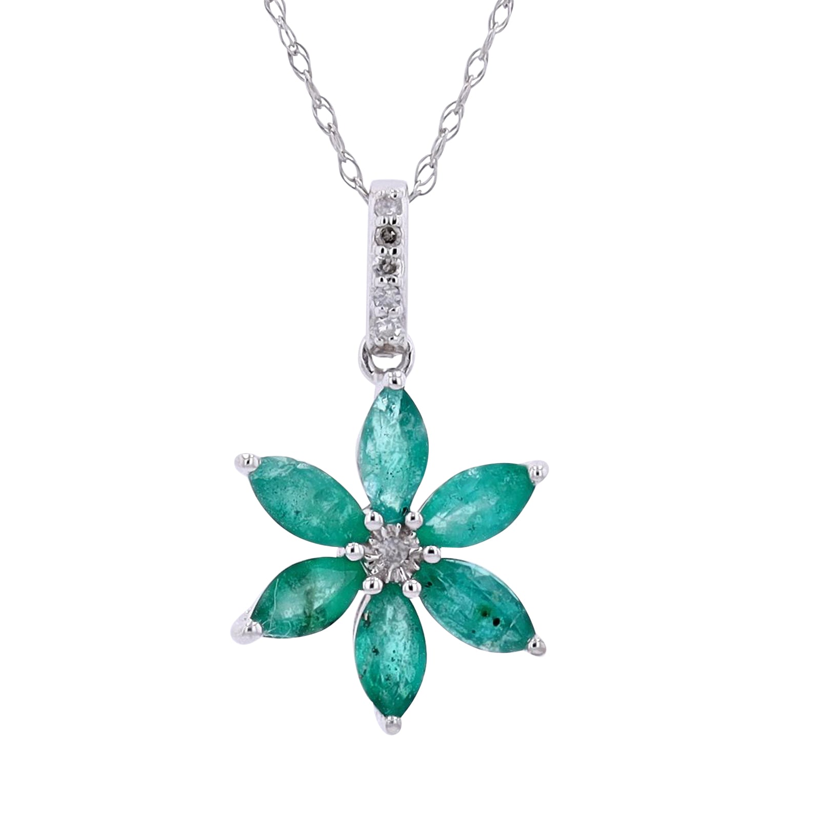 14K Gemstone Flower Pendant<p><strong>More Colors Available</p></strong>