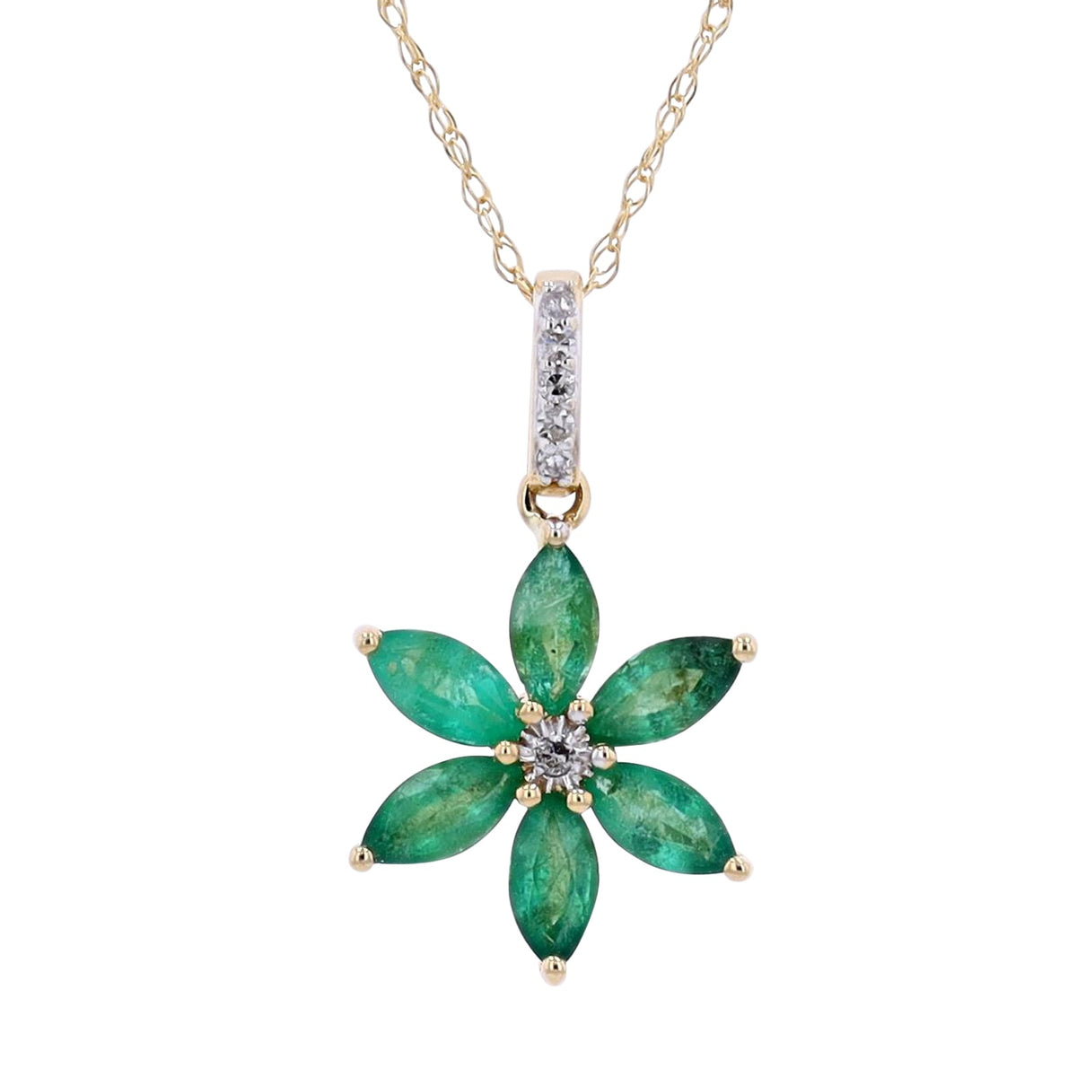 14K Gemstone Flower Pendant<p><strong>More Colors Available</p></strong>