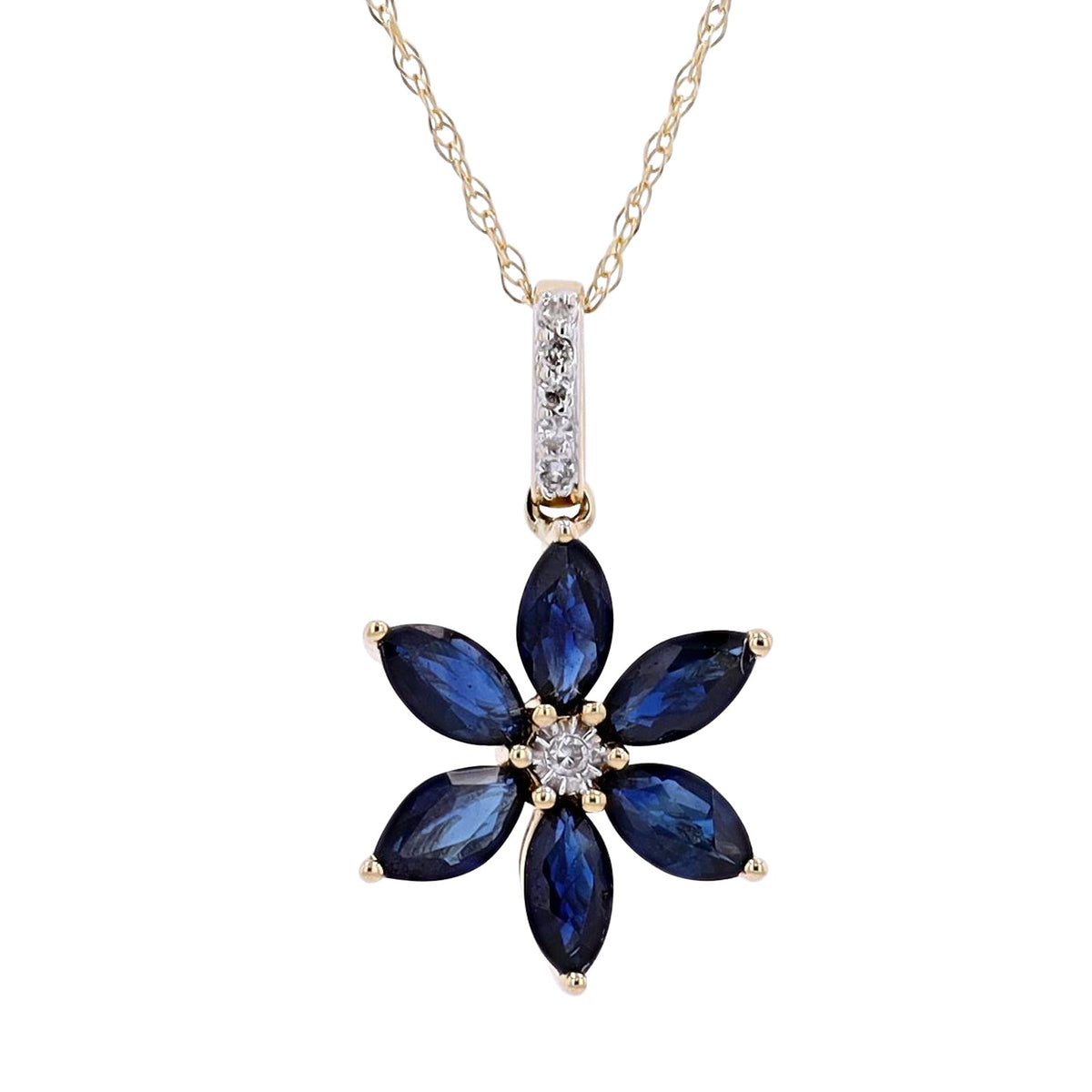 14K Gemstone Flower Pendant<p><strong>More Colors Available</p></strong>