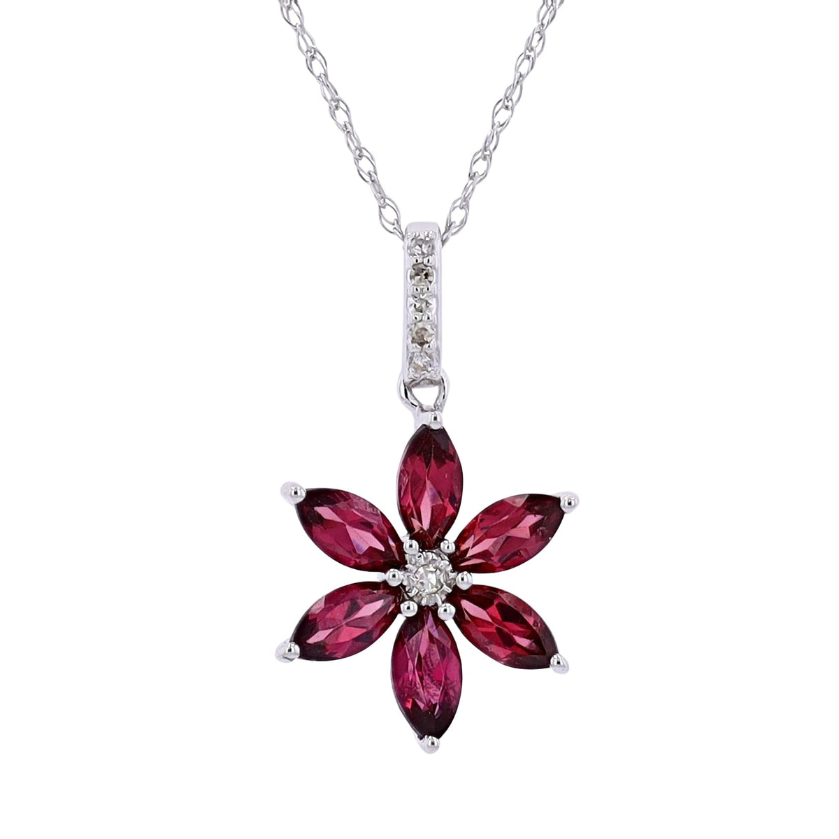 14K Gemstone Flower Pendant<p><strong>More Colors Available</p></strong>
