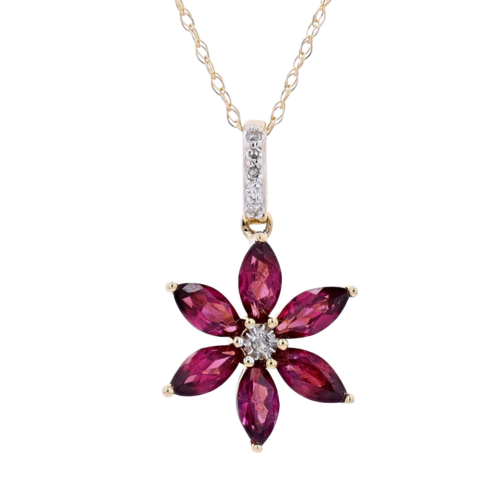 14K Gemstone Flower Pendant<p><strong>More Colors Available</p></strong>