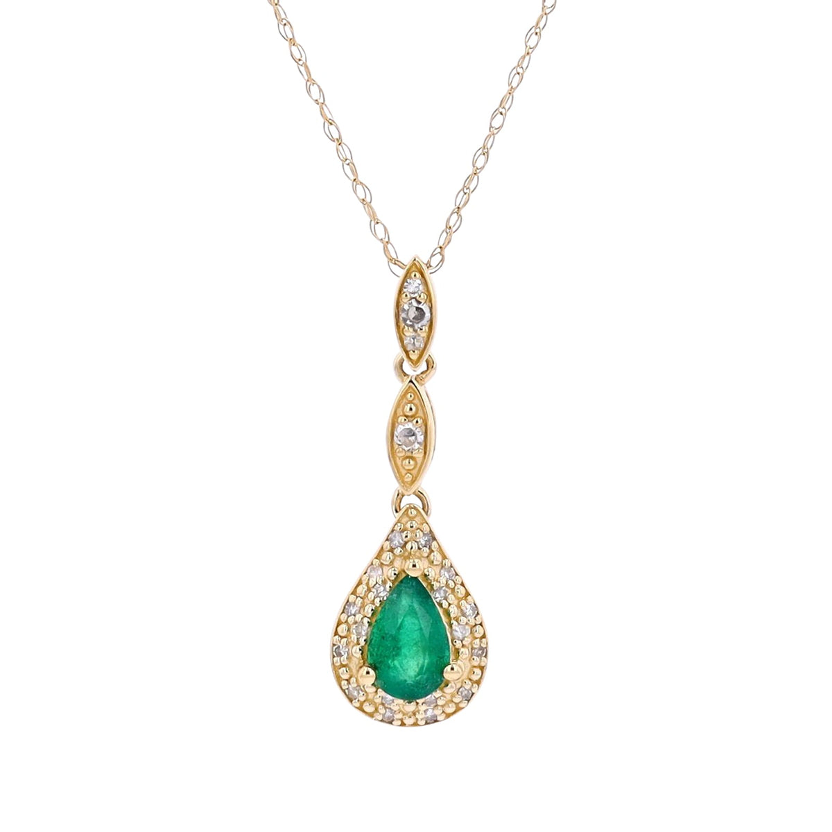14K Gemstone Drop Pendant<p><strong>More Colors Available</p></strong>