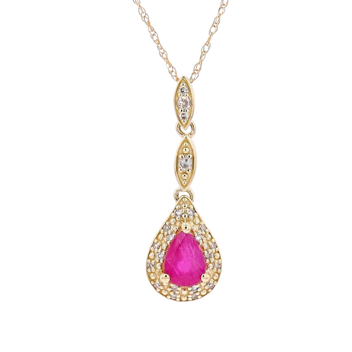 14K Gemstone Drop Pendant<p><strong>More Colors Available</p></strong>
