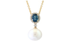 14K EFFY YG Pearl Drop Pendant