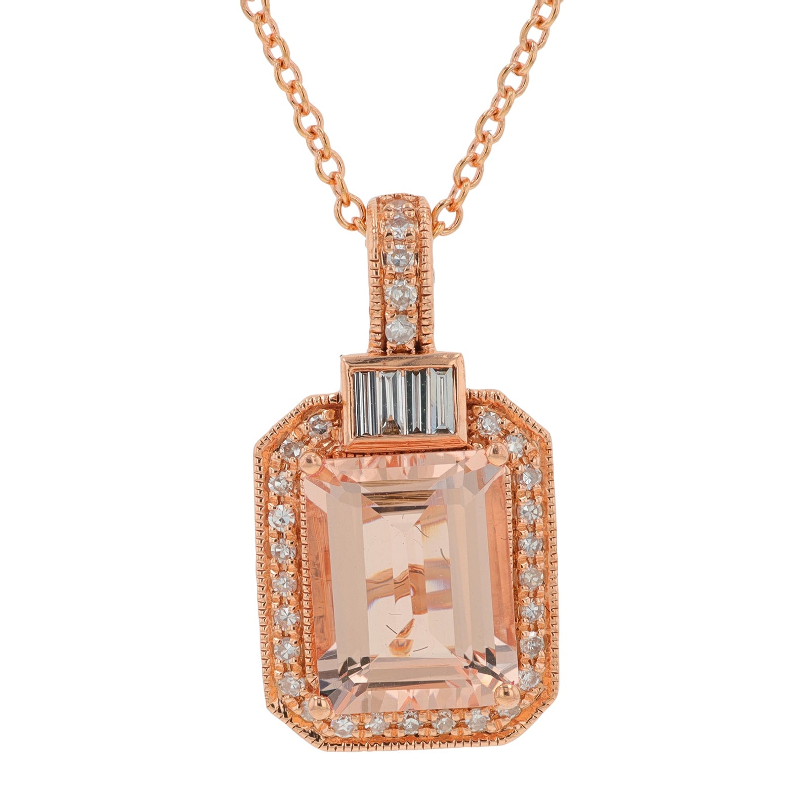 14K EFFY RG 2.20 CT Morganite Pendant