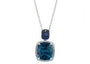 14K EFFY WG 7.70 CT Sapphire & Blue Topaz Pendant