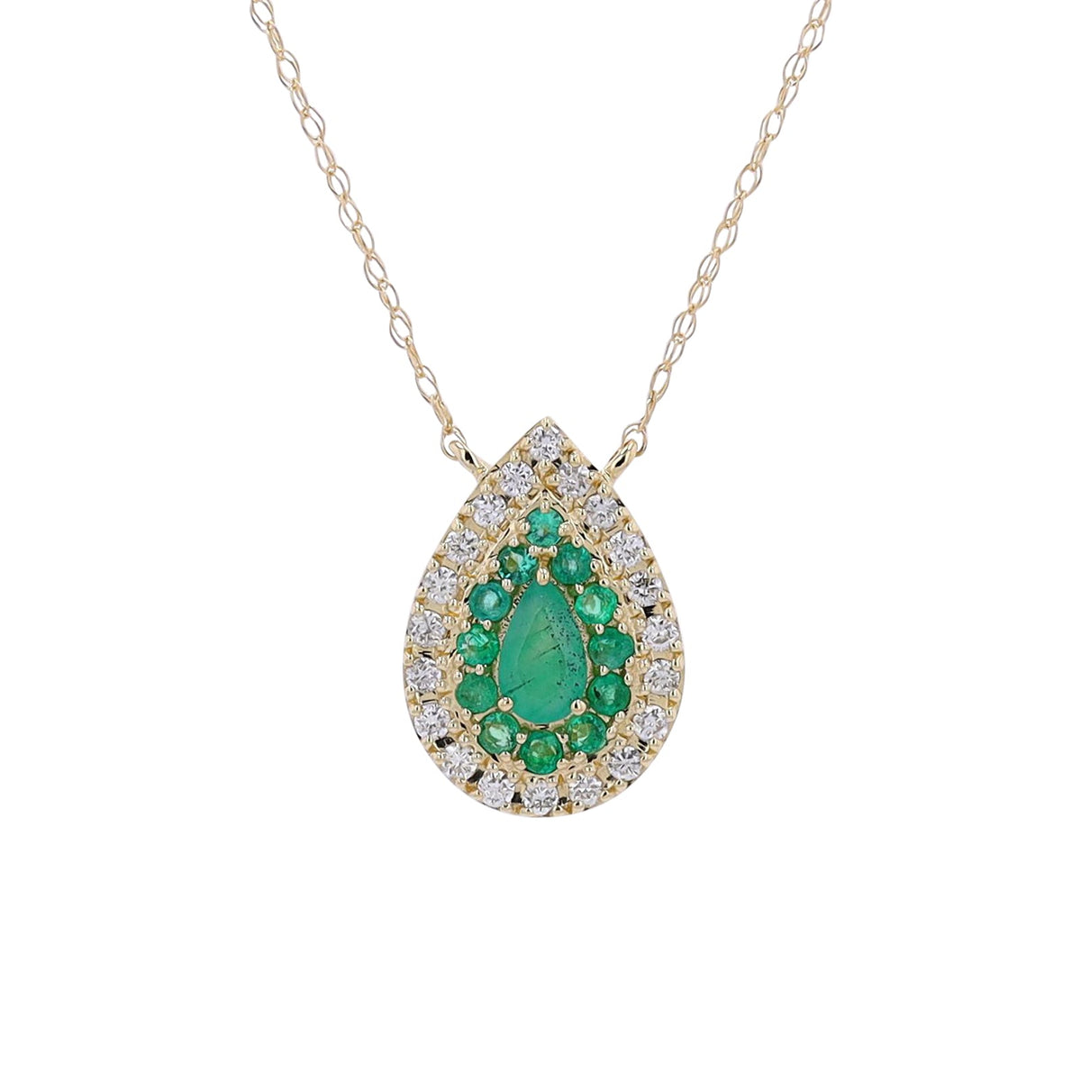 14K Gemstone Drop Pendant<p><strong>More Colors Available</p></strong>