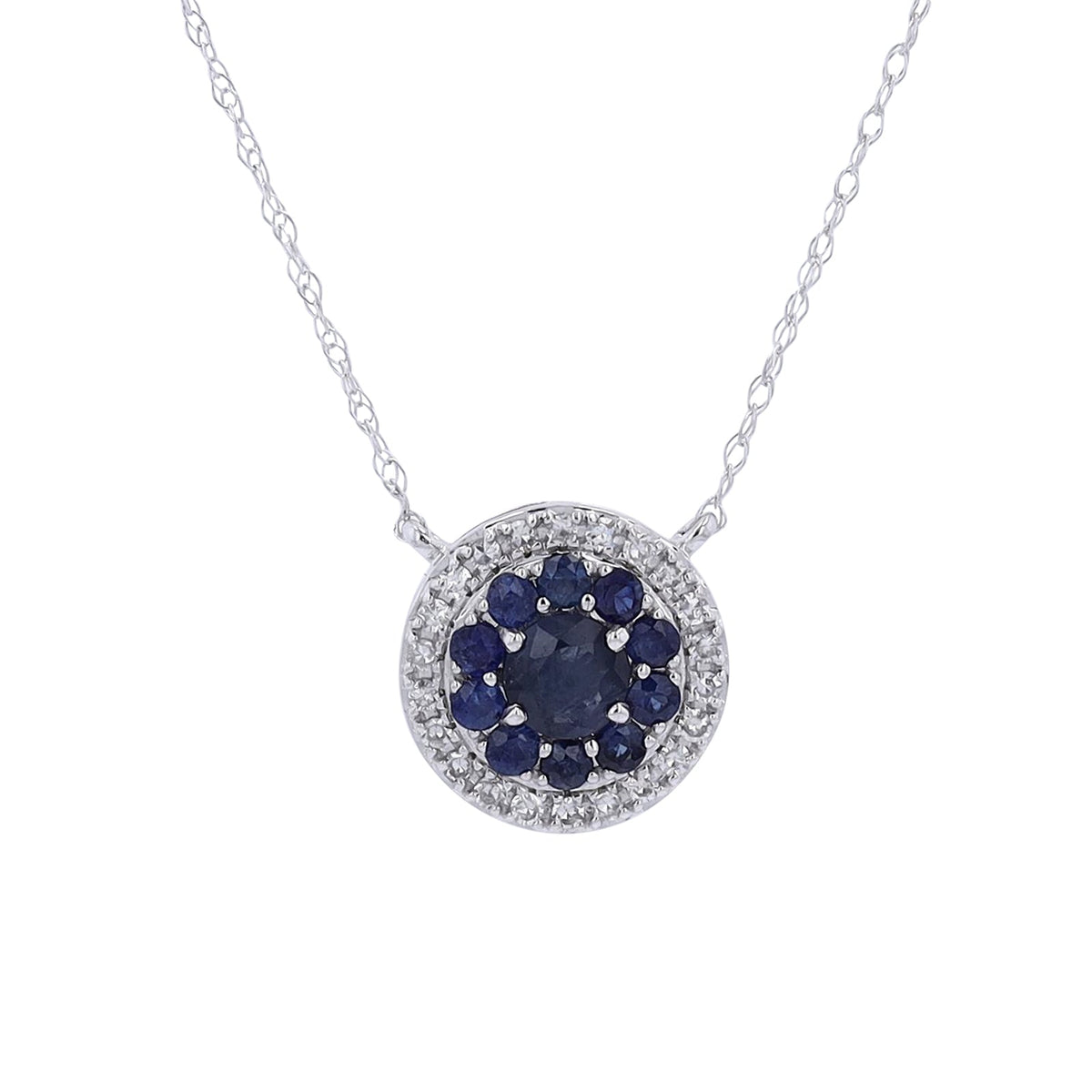 14K Gemstone & Diamond Halo Pendant<p><strong>More Colors Available</p></strong>