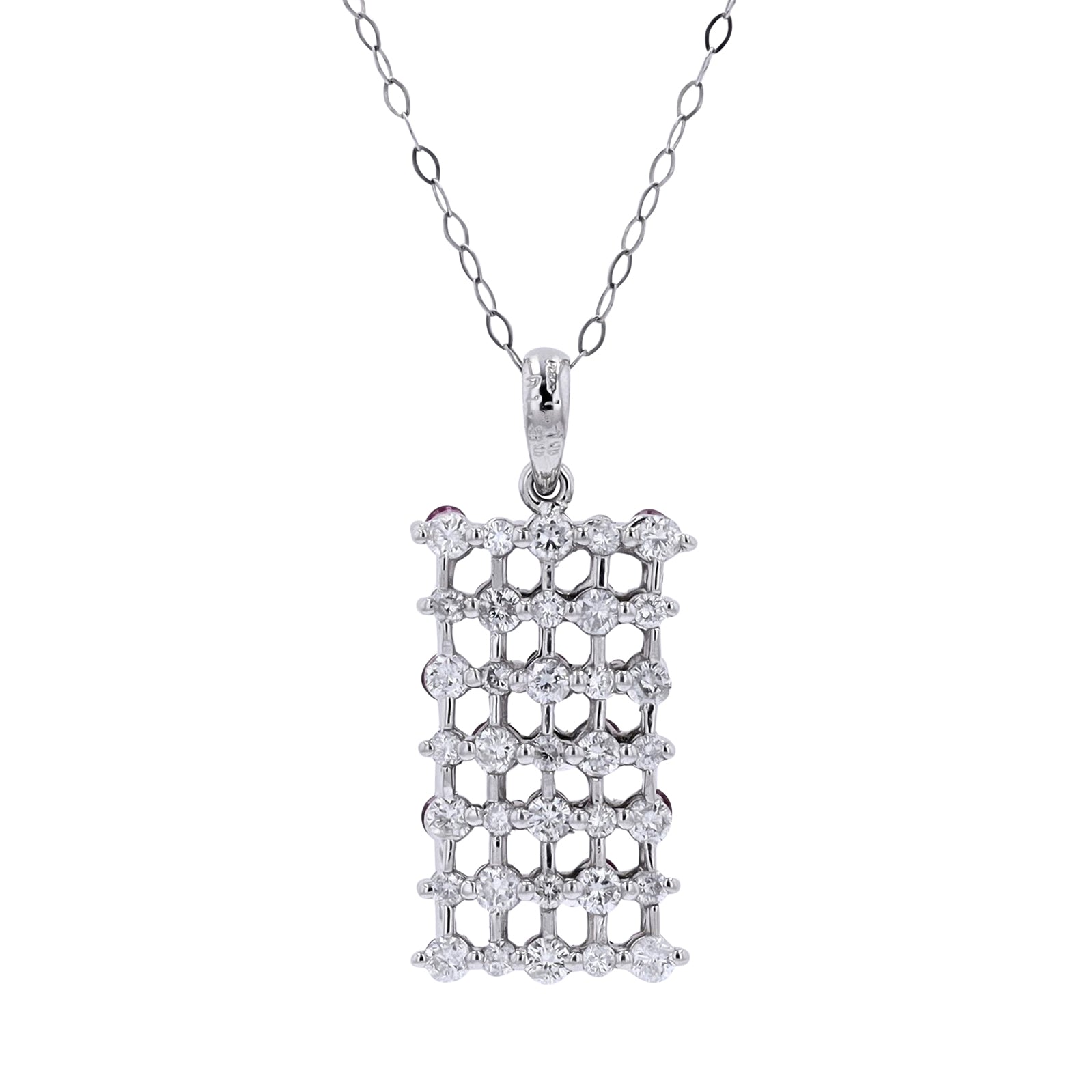 PT900/PT950 Diamond & Ruby Reversible Pendant