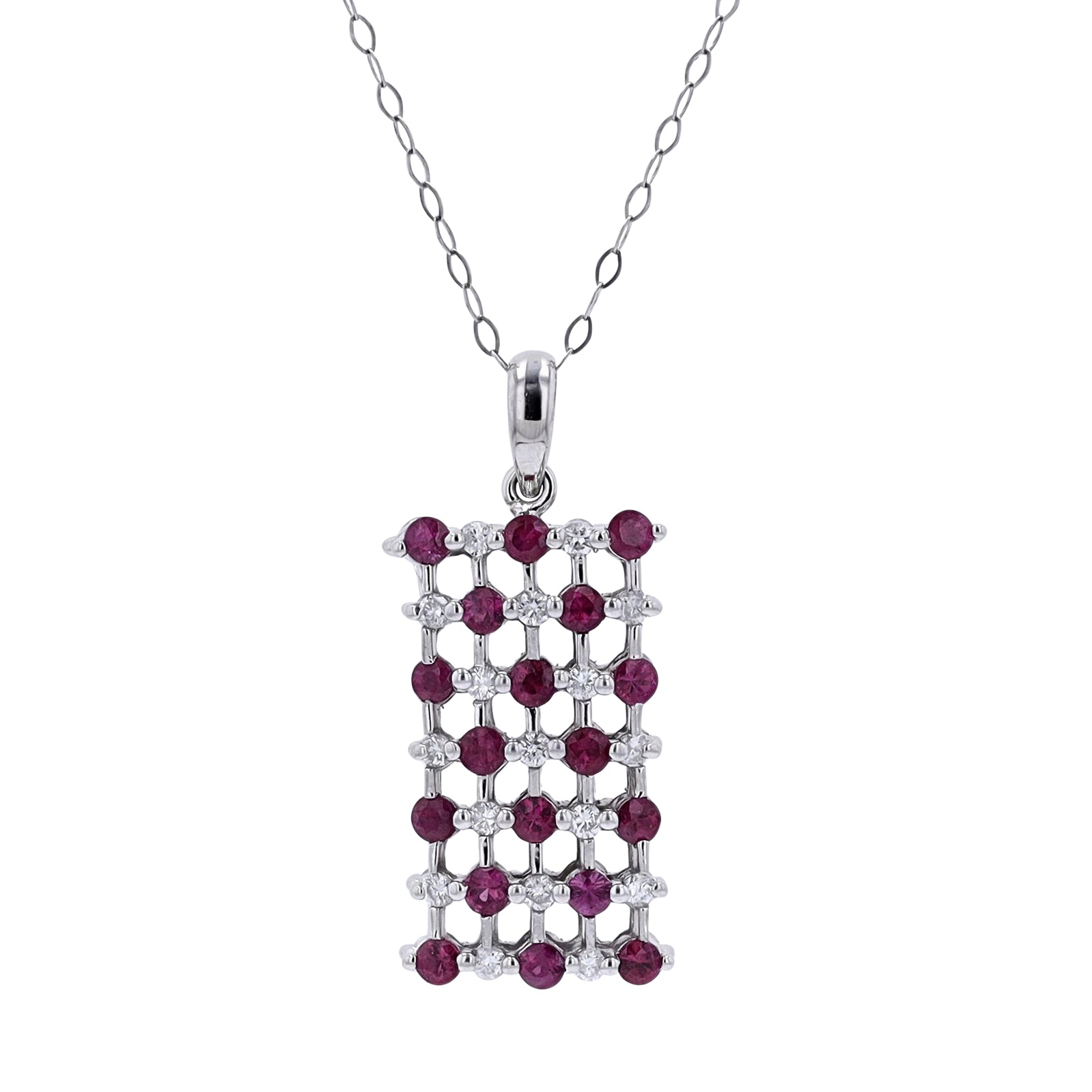 PT900/PT950 Diamond & Ruby Reversible Pendant