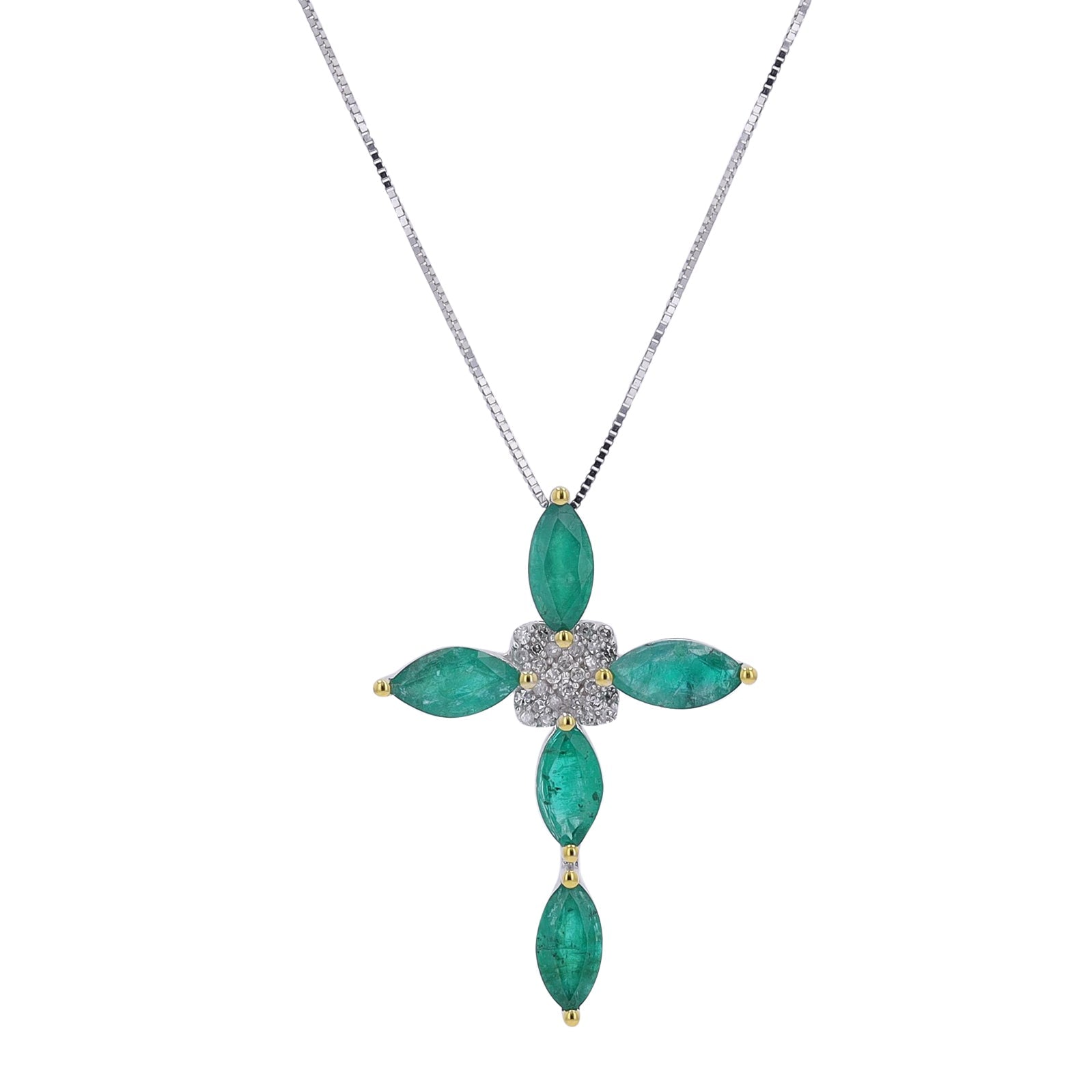 14K Gemstone Cross Pendant<p><strong>More Colors Available</p></strong>