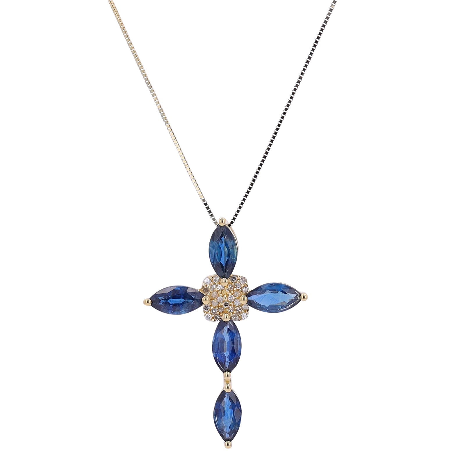 14K Gemstone Cross Pendant<p><strong>More Colors Available</p></strong>