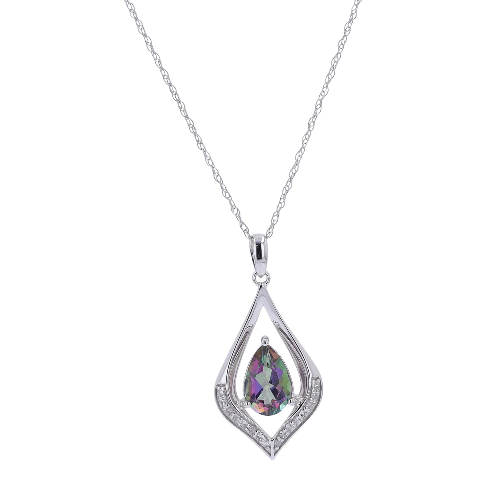 10K Pear Cut Gemstone Center Pendant<p><strong>More Colors Available</p></strong>