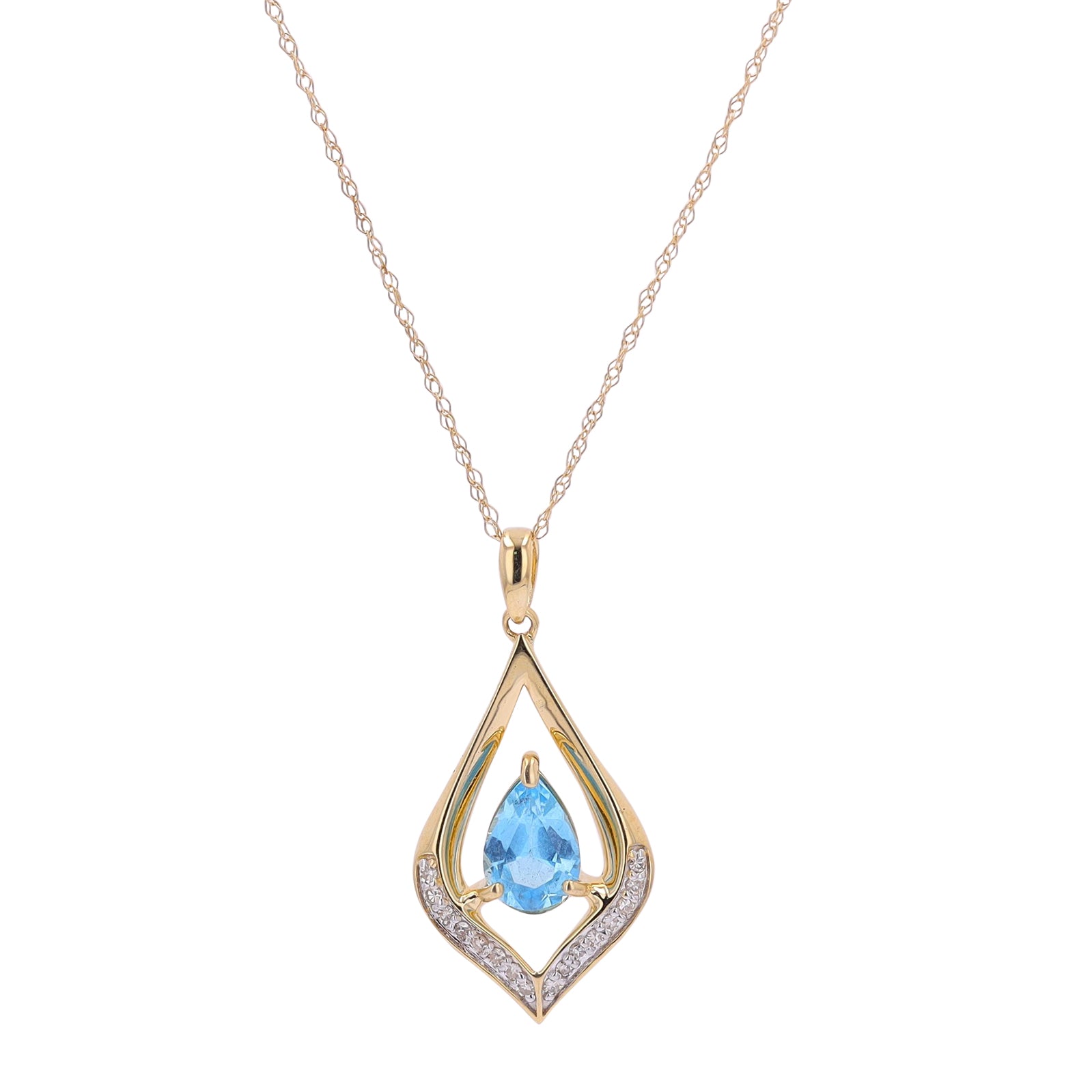 10K Pear Cut Gemstone Center Pendant<p><strong>More Colors Available</p></strong>