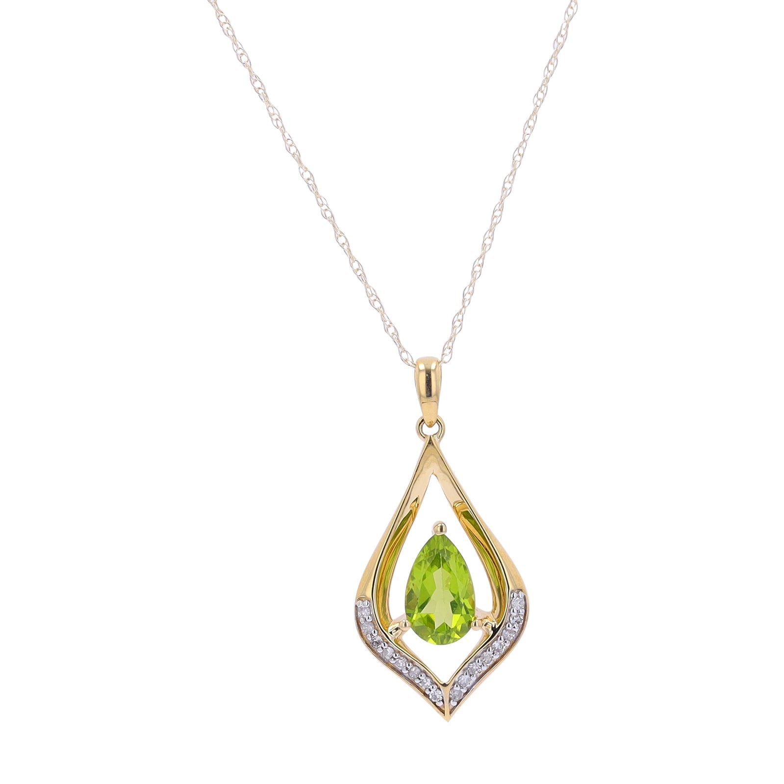 10K Pear Cut Gemstone Center Pendant<p><strong>More Colors Available</p></strong>