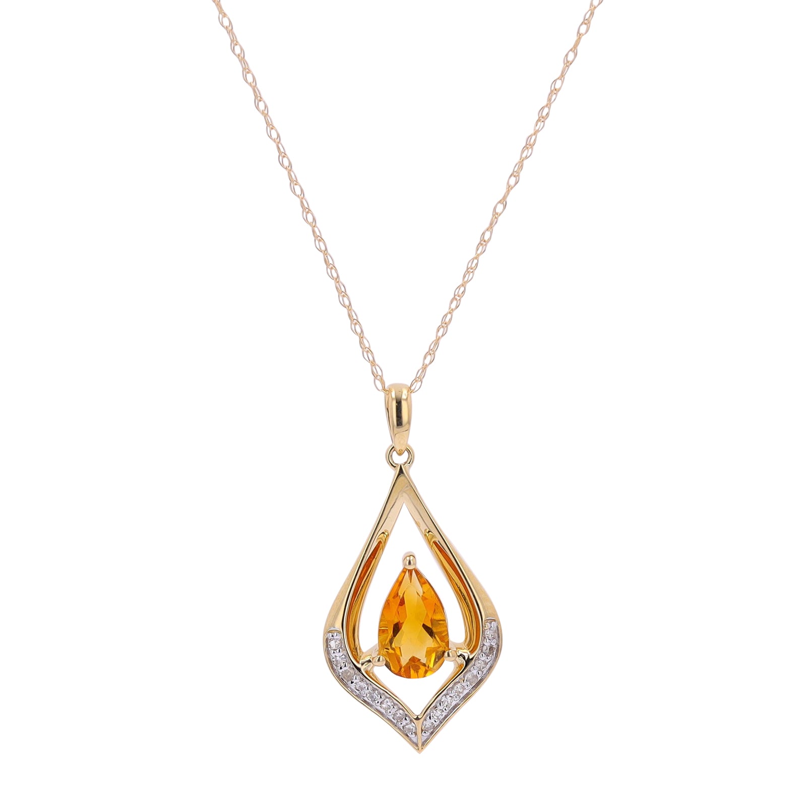 10K Pear Cut Gemstone Center Pendant<p><strong>More Colors Available</p></strong>