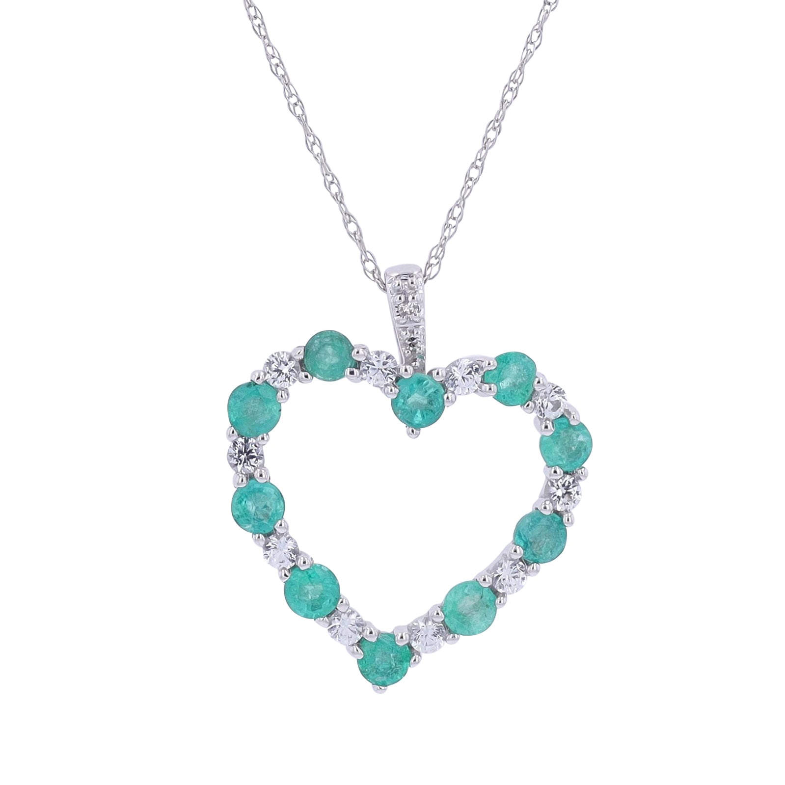 14K WG Gemstone Heart Pendant<p><strong>More Colors Available</p></strong>