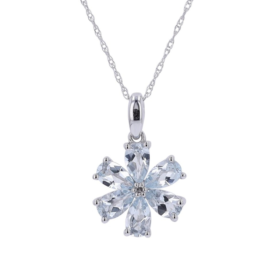 14K Gemstone Flower Pendan<p><strong>More Colors Available</p></strong>