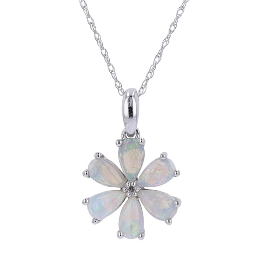 14K Gemstone Flower Pendan<p><strong>More Colors Available</p></strong>