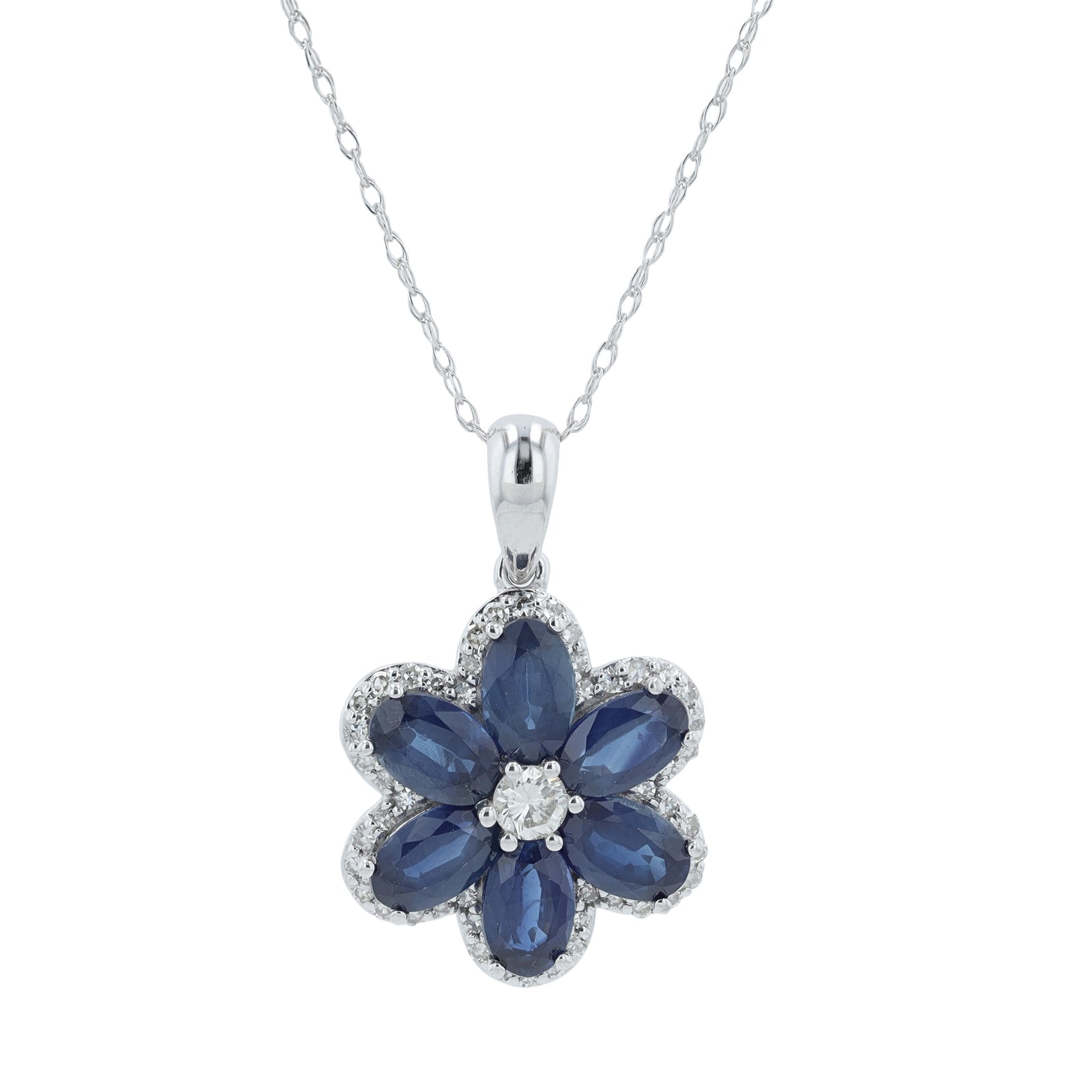 14K Gemstone Flower Pendant<p><strong>More Colors Available</p></strong>
