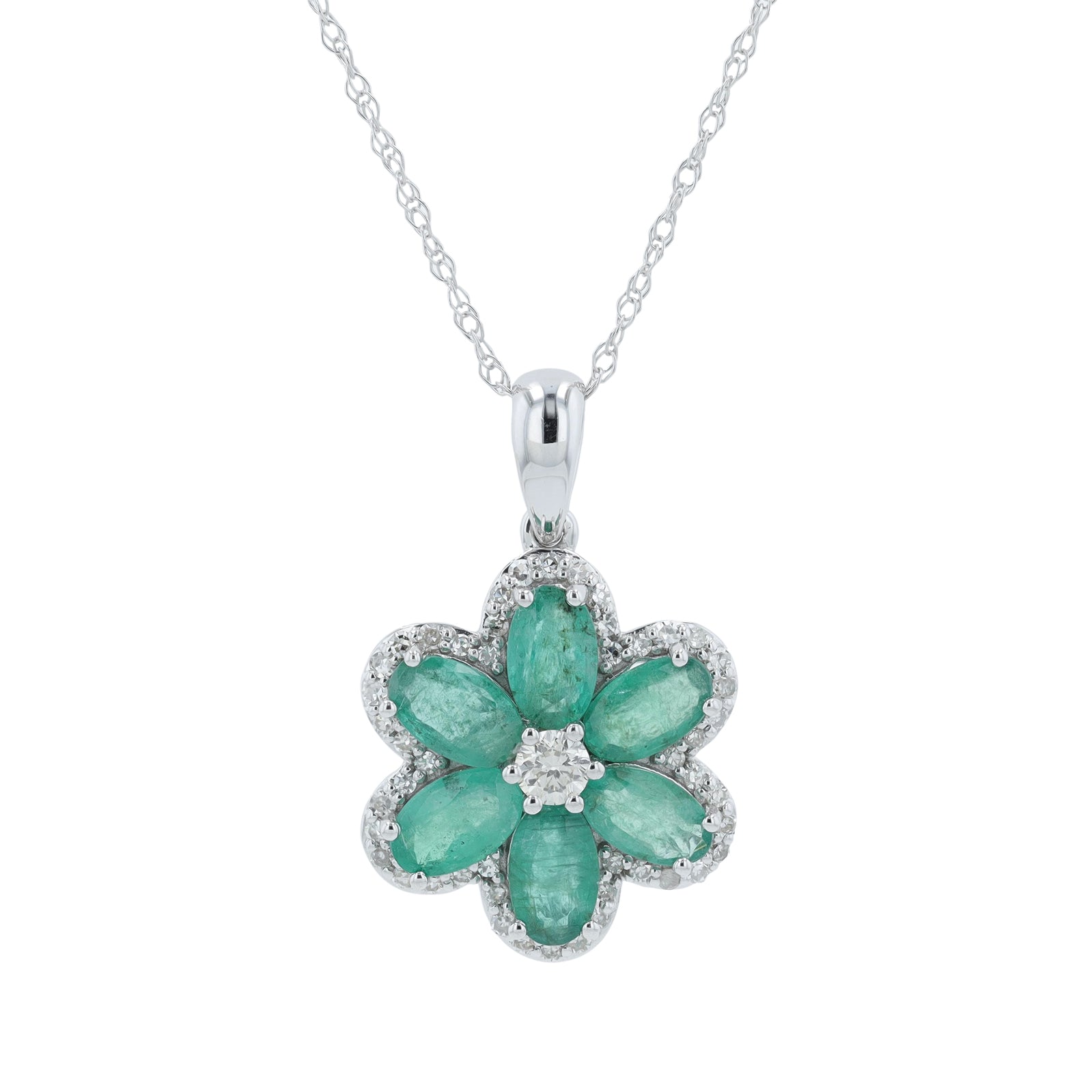 14K Gemstone Flower Pendant<p><strong>More Colors Available</p></strong>