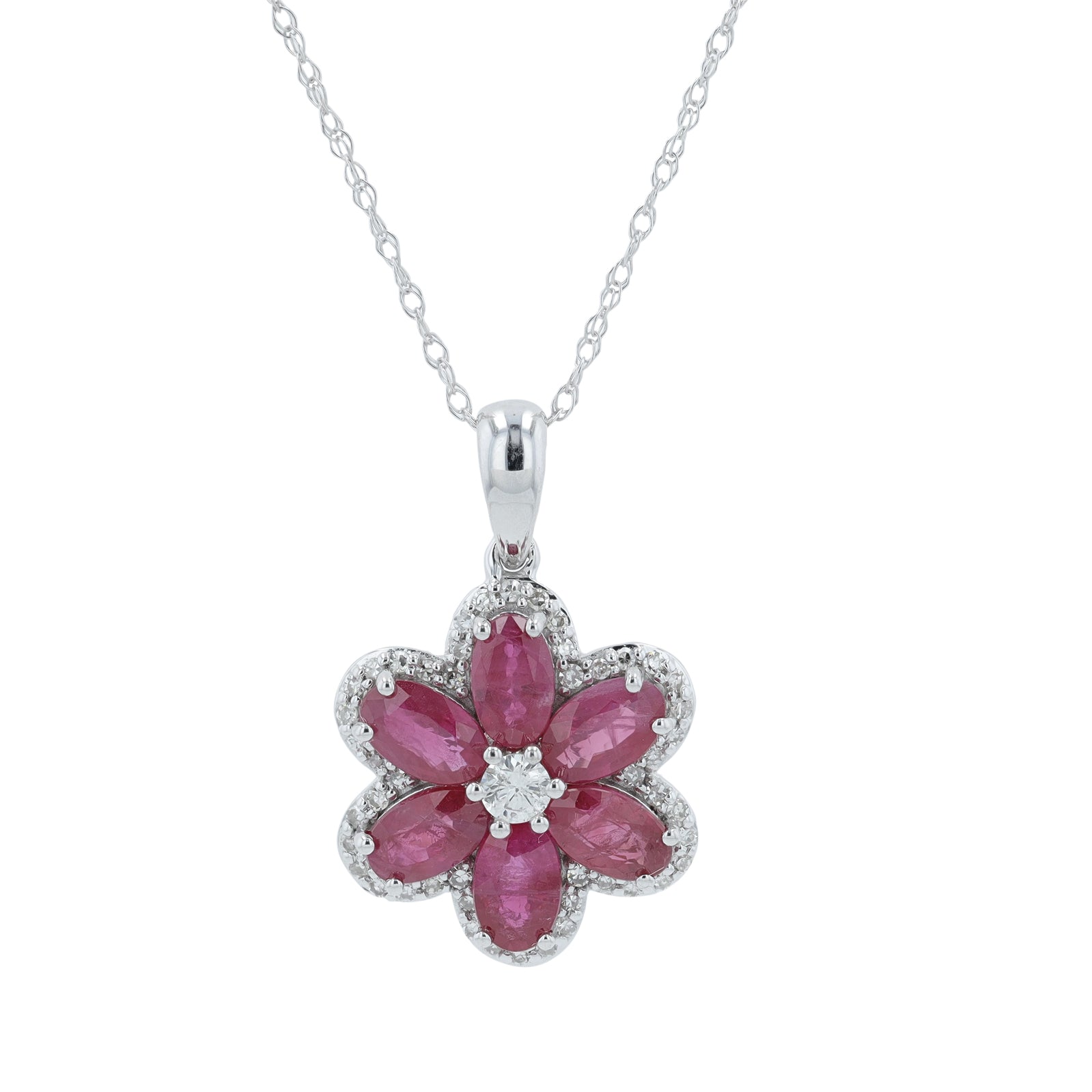 14K Gemstone Flower Pendant<p><strong>More Colors Available</p></strong>