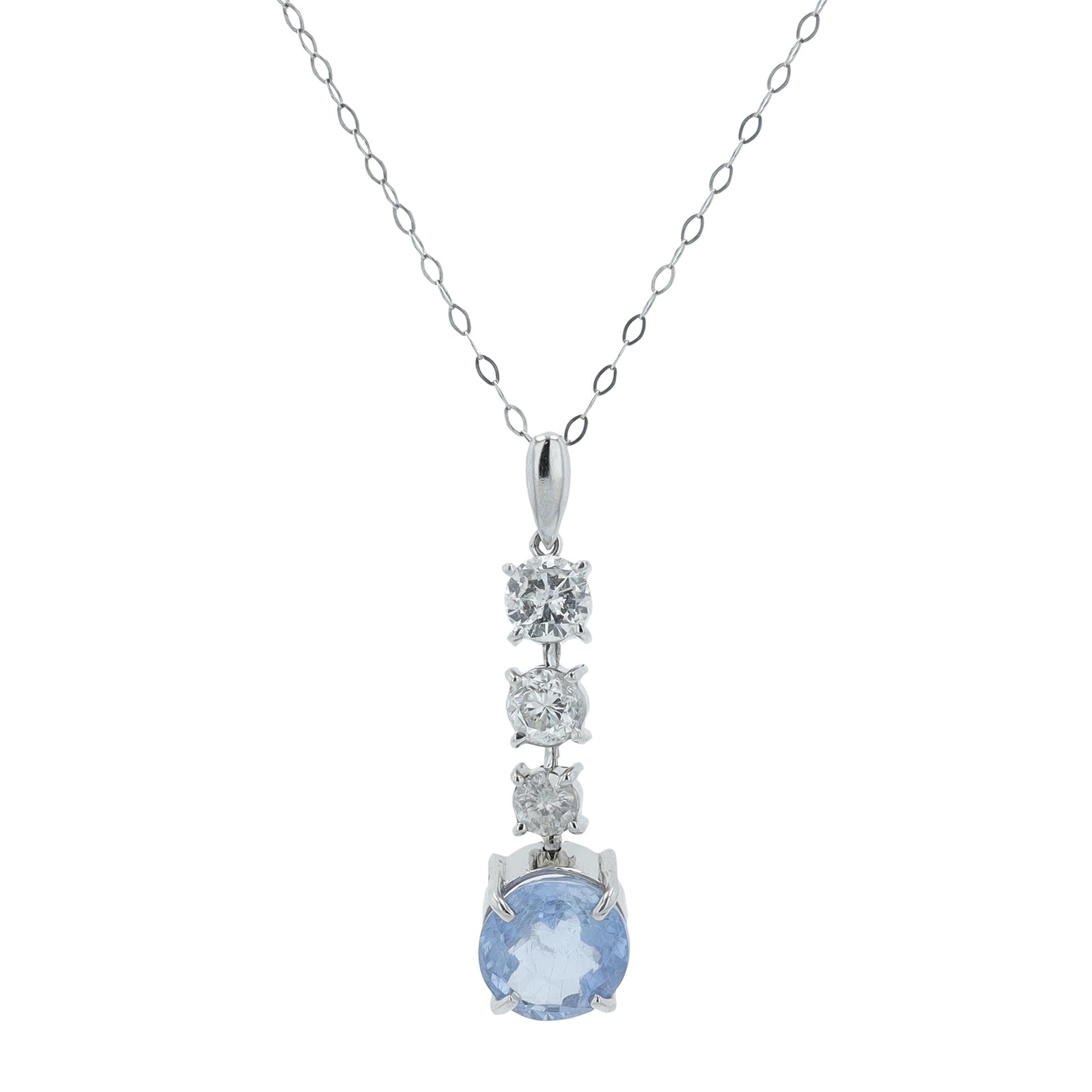 PT900 3.936 CT Sapphire Drop Pendant