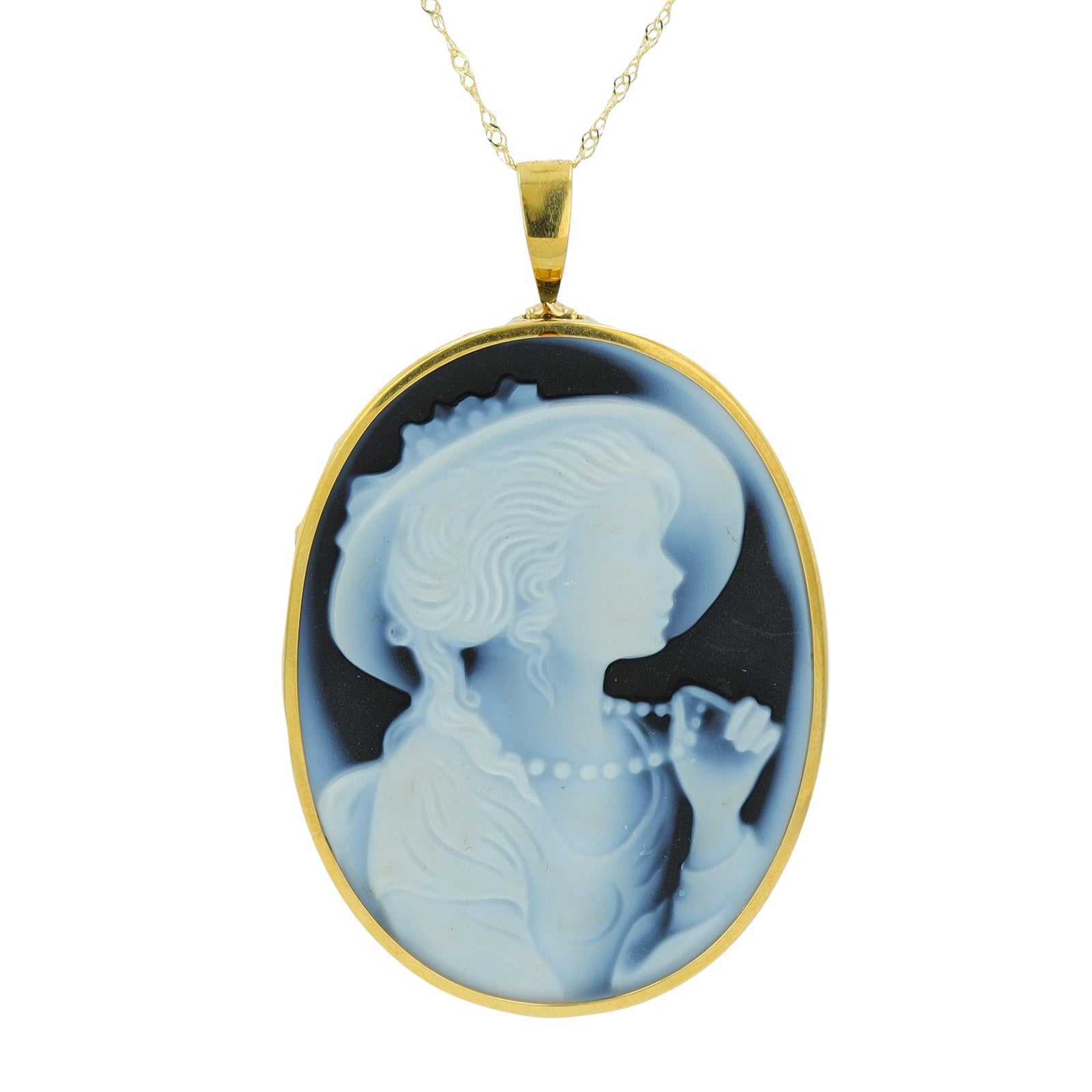 18K YG Cameo Pendant