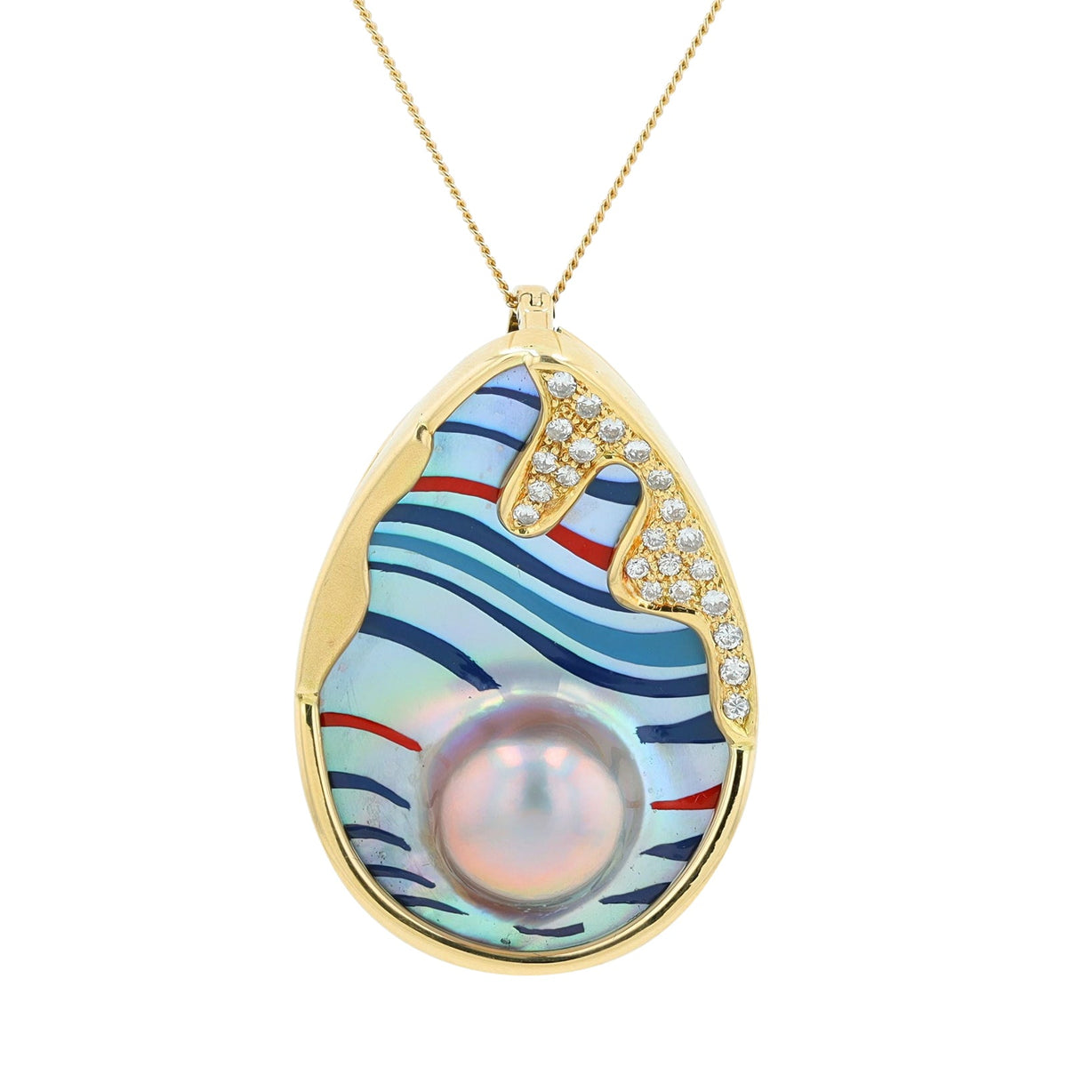 18K YG Mabe Pearl Pendant