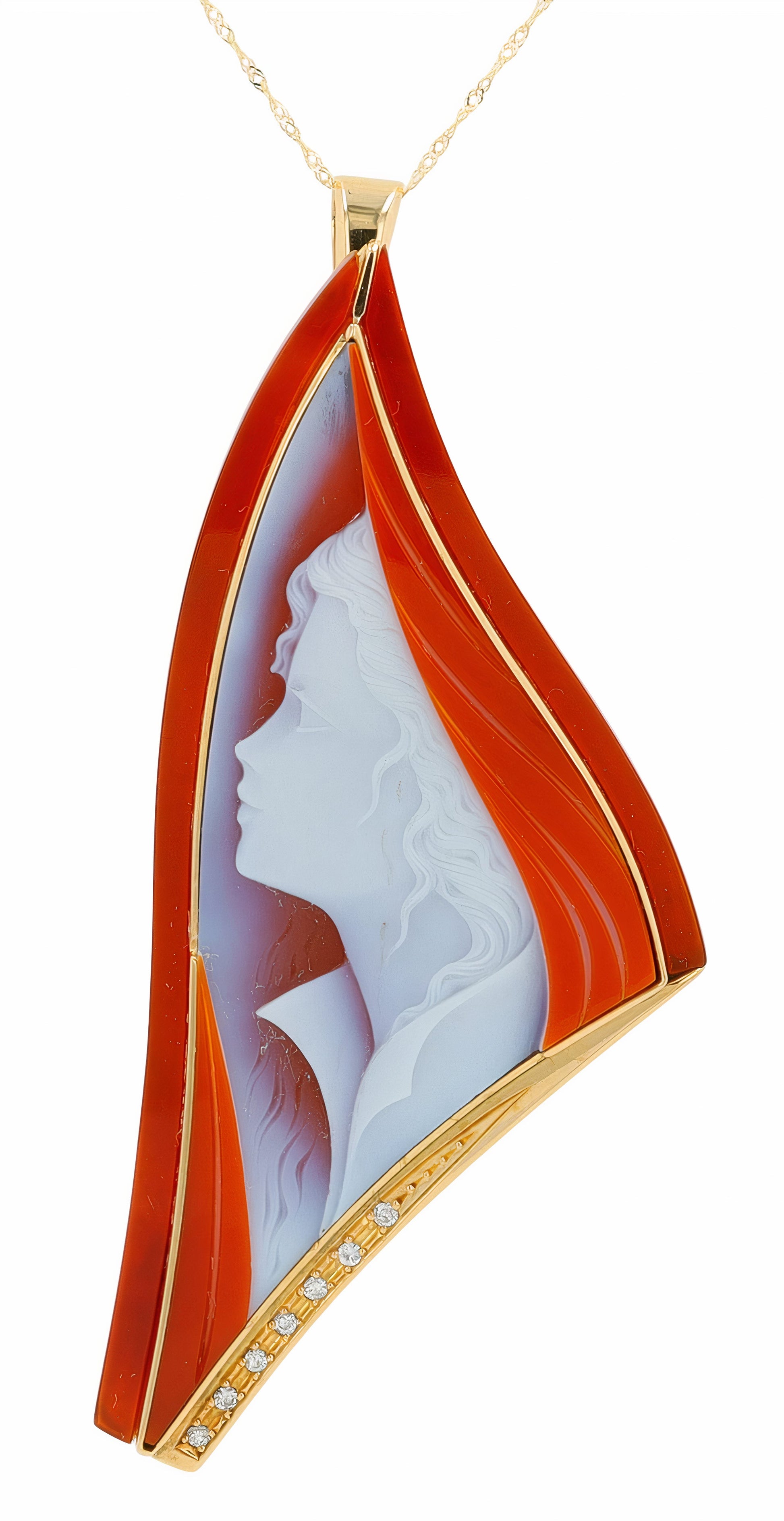 18K YG Cameo Pendant