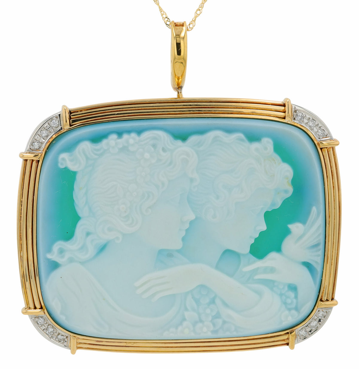 PT900/18K YG Cameo Pendant