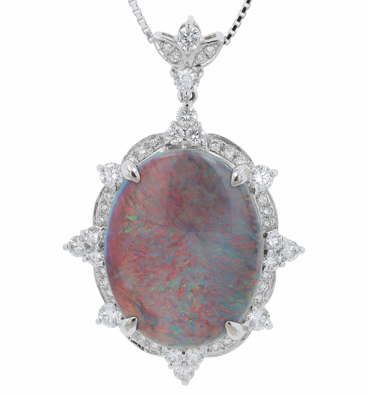 18K WG 23.44 CT Black Opal Pendant