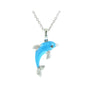 14K EFFY WG Enamel Dolphin Pendant